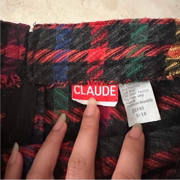 VTG Colorful Plaid Midi Skirt - Picture 4 of 5